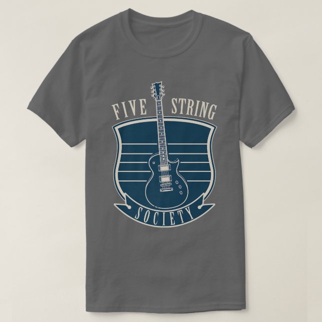 Guitar Music Lover Five Strings Society 503 T Shirt (Design framsida)