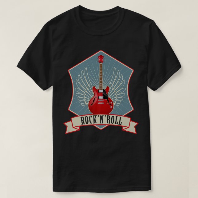 Guitar Music Lover Roch n Roll515 T Shirt (Design framsida)