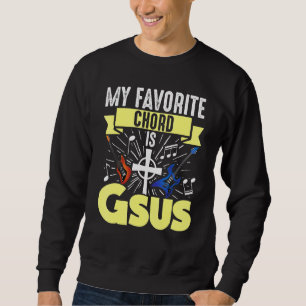 Guitar Music Min favoritchord är Jesus Bible Lång Ärmad Tröja