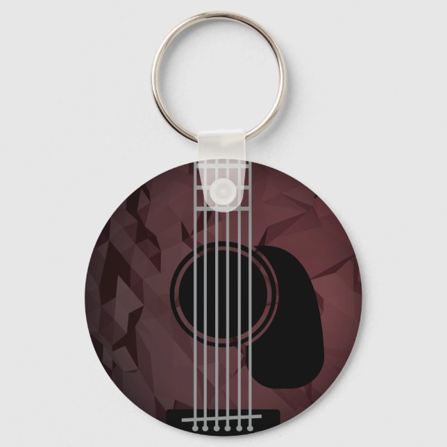 Guitar Music Modern Minimalist Keychain Nyckelring (Framsida)
