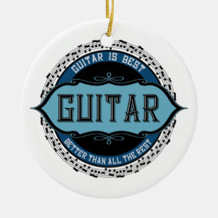 Guitar Music Note-cirkel Julgransprydnad Keramik