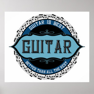 Guitar Music Note-cirkel Poster
