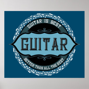 Guitar Music Note-cirkel Poster