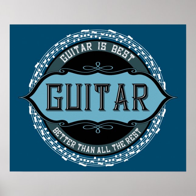 Guitar Music Note-cirkel Poster (Framsidan)