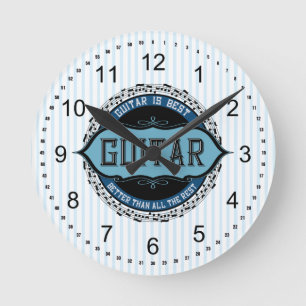 Guitar Music Note-cirkel Rund Klocka