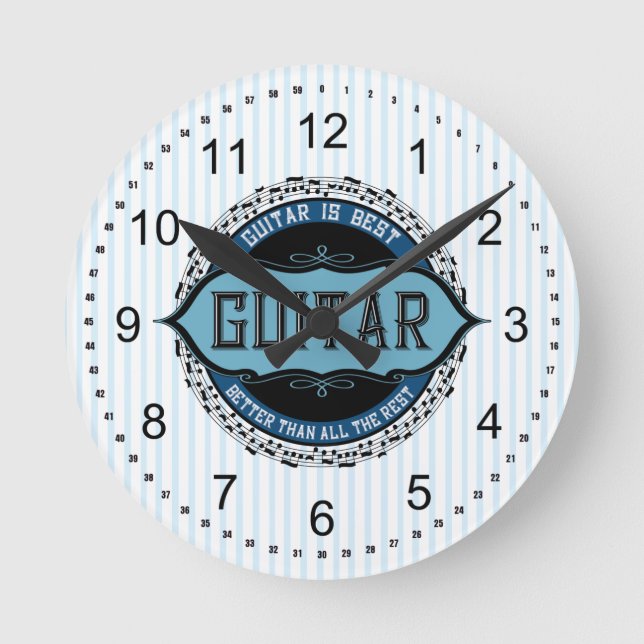 Guitar Music Note-cirkel Rund Klocka (Framsida)