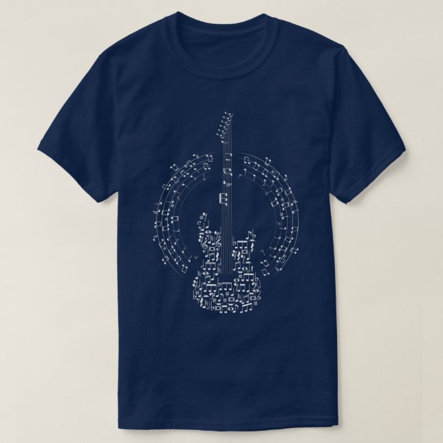 Guitar Music Nyckel Notes Premium T Shirt (Design framsida)