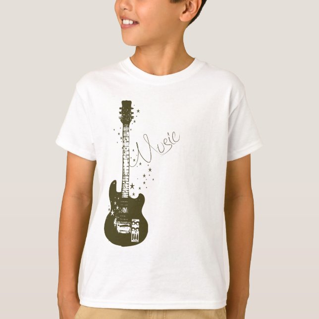 Guitar - Music Power Kids Ringer T-Shirt (Framsida)