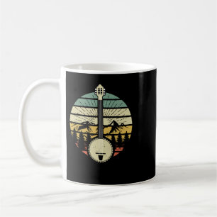 Guitar Music Retro Banjo Mountains och Sol 80-tale Kaffemugg