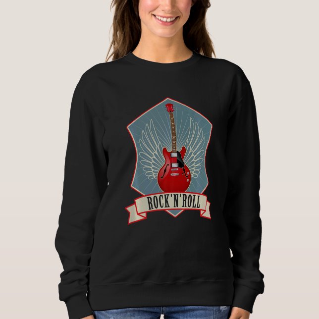Guitar Music Roch N Roll T Shirt (Framsida)