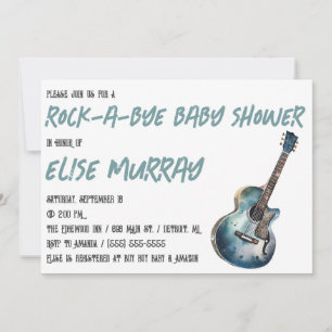 Guitar, Music, Sten-A-hej Baby Shower Inbjudningar