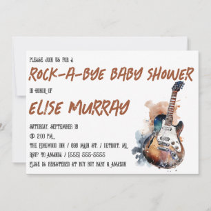 Guitar, Music, Sten-A-hej Baby Shower Inbjudningar