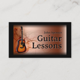 Guitar Music Teacher Brown Affärskort Visitkort