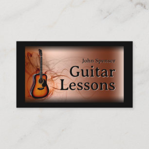 Guitar Music Teacher Brown Affärskort Visitkort