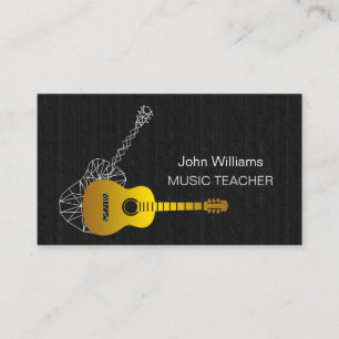 Guitar Music Teacher DJ Player Musician Geometric Visitkort
