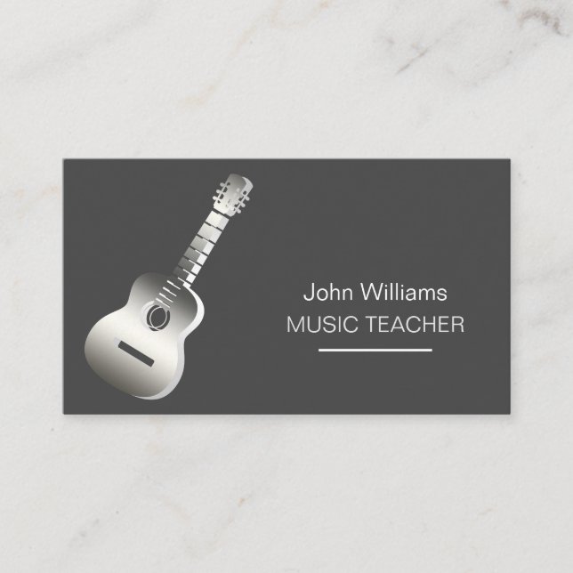 Guitar Music Teacher DJ Player Musician Visitkort (Framsida)