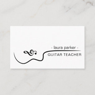 Guitar Music Teacher med akustisk musiker Visitkort