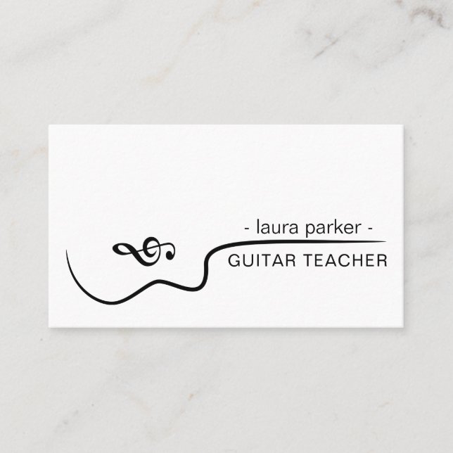 Guitar Music Teacher med akustisk musiker Visitkort (Framsida)