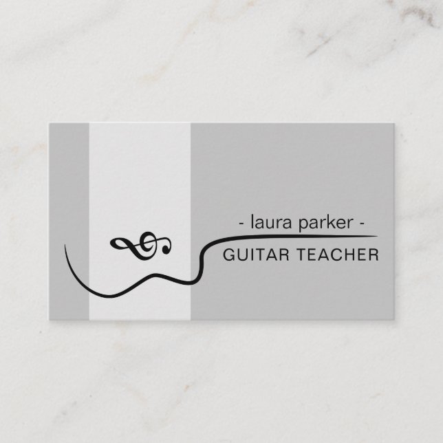 Guitar Music Teacher med akustisk musiker Visitkort (Framsida)