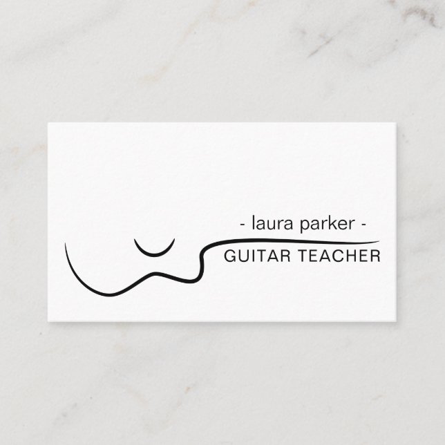 Guitar Music Teacher med akustiska musiker Visitkort (Framsida)