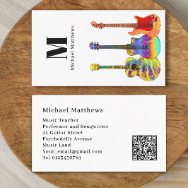 Guitar Music Teacher Musician QR Code Visitkort