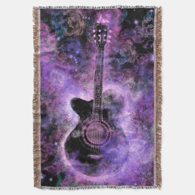 Guitar Music Throw Blanket Filt (Framsidan Vertikal)