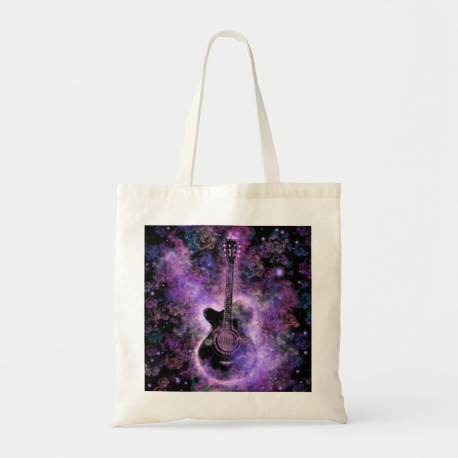 Guitar Music Tote Bag Tygkasse (Framsidan)