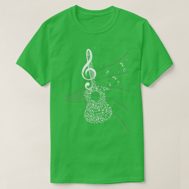 Guitar Music Treble Clef T Shirt (Design framsida)