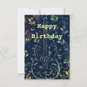 Guitar Musical-blommor Kort
