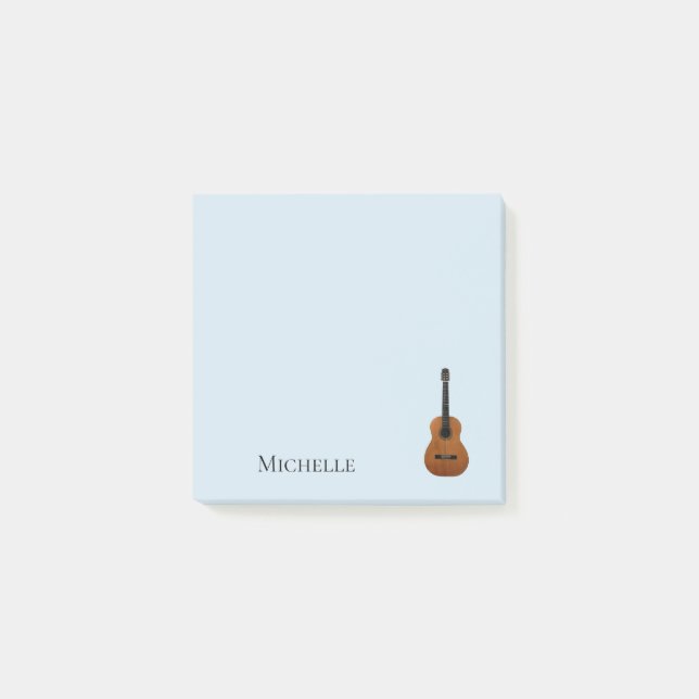 Guitar Musical Blue Post-it Block (Framsida)