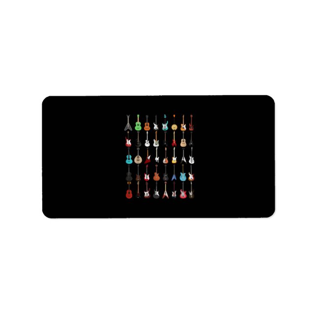 Guitar Musical Instrument Rock and roll Adressetikett (Framsidan)