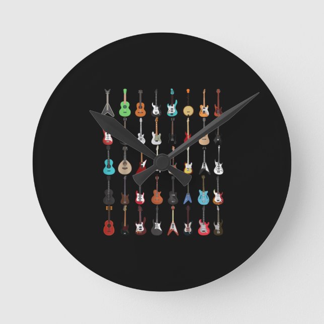 Guitar Musical Instrument Rock and roll Rund Klocka (Framsida)