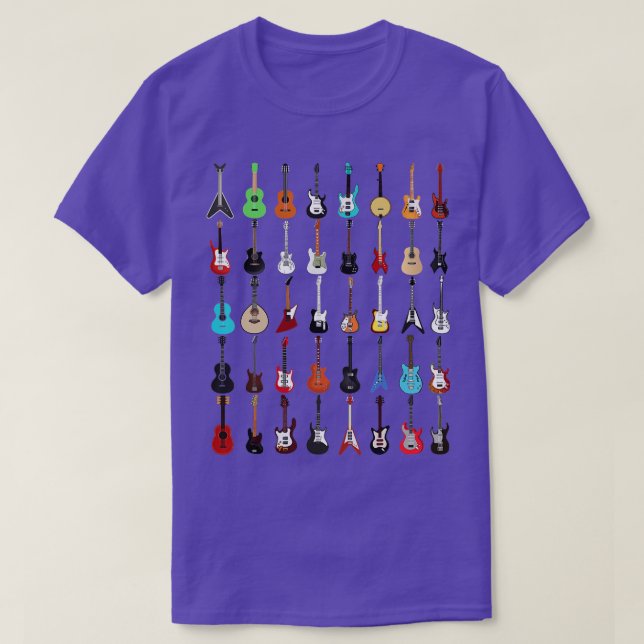 Guitar Musical Instrument (Rock N Roll Tee) T Shirt (Design framsida)