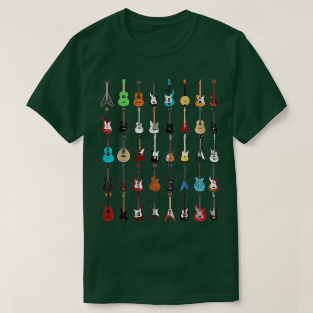 Guitar Musical Instrument T Shirt (Design framsida)