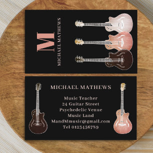 Guitar Musician and Music Teacher Visitkort