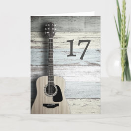 Guitar Musician Greeting Card 17:e födelsedagen i  Kort