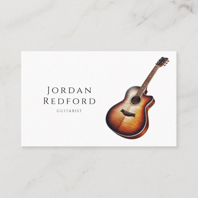 Guitar Musician Music Teacher Visitkort (Framsida)