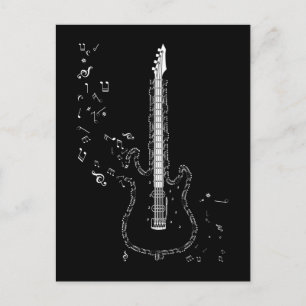 Guitar Musik noter Instrument Musician Guitarist Vykort