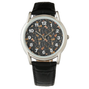 Guitar Musik noter Mönster Armbandsur