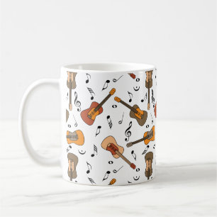 Guitar Musik noter Mönster Kaffemugg