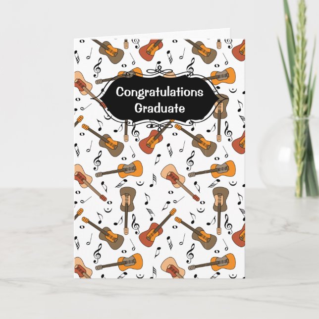 Guitar Musik noter Mönster Studenten-kort Kort (Framsida)