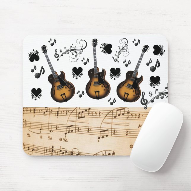 Guitar Musik noter Mouse Pad! Muspets Musmatta (Med mus)