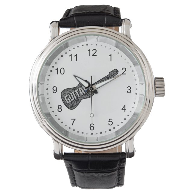 Guitar Musik noter Text Armbandsur (Framsida)