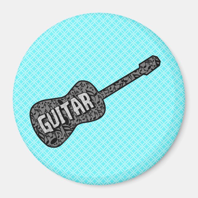Guitar Musik noter Text Magnet (Framsidan)