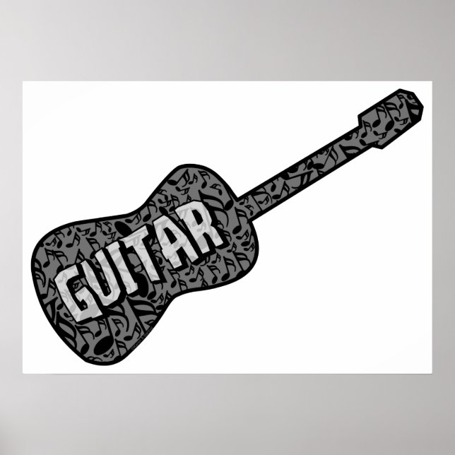 Guitar Musik noter Text Poster (Framsidan)