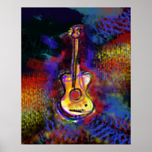 Guitar musikkonstväggar poster