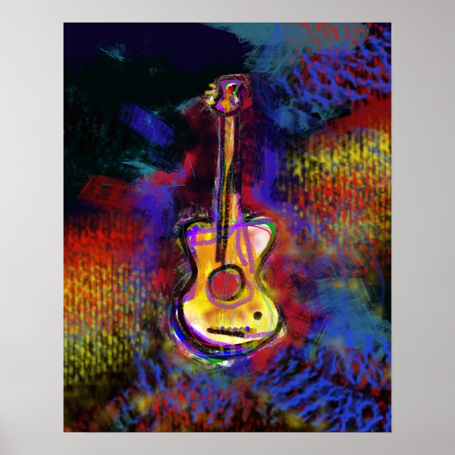 Guitar musikkonstväggar poster (Framsidan)