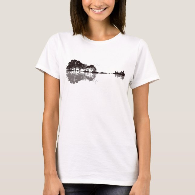 Guitar nature träd bird T-Shirt (Framsida)