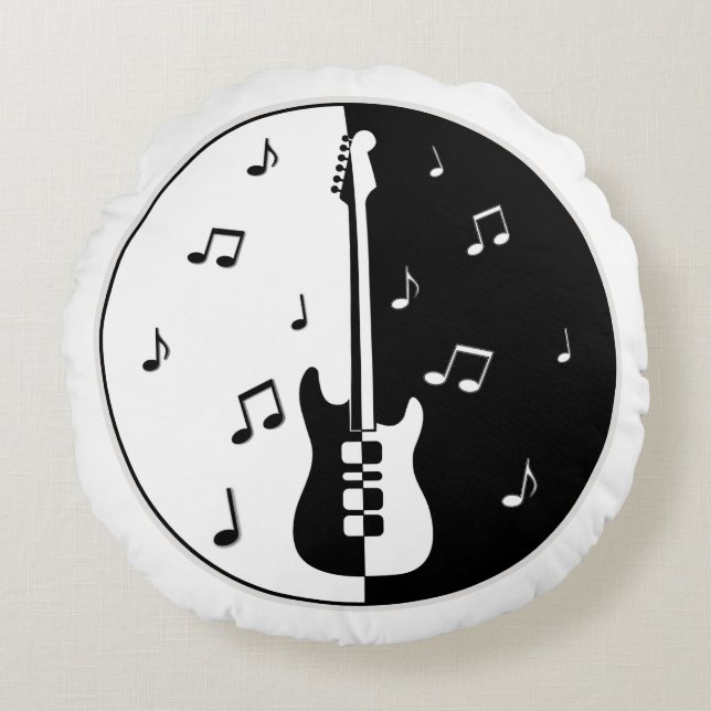 Guitar Night Rund Kudde (Framsidan)