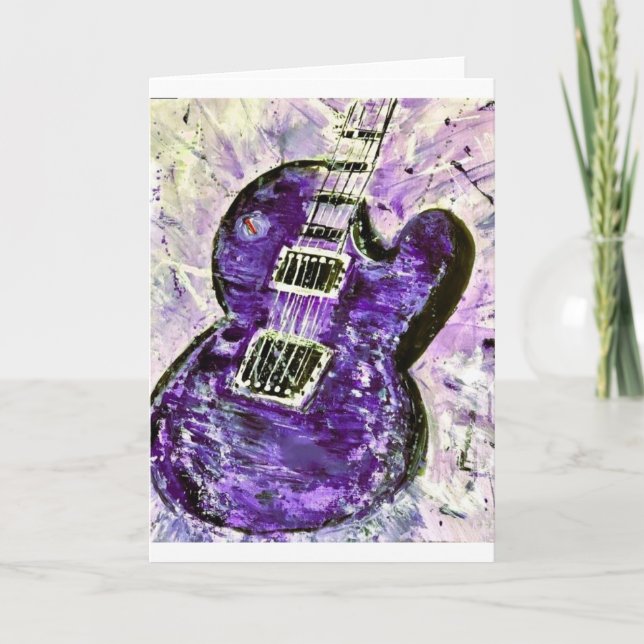 Guitar Note Card<Blank Inside> Inbjudan (Framsida)